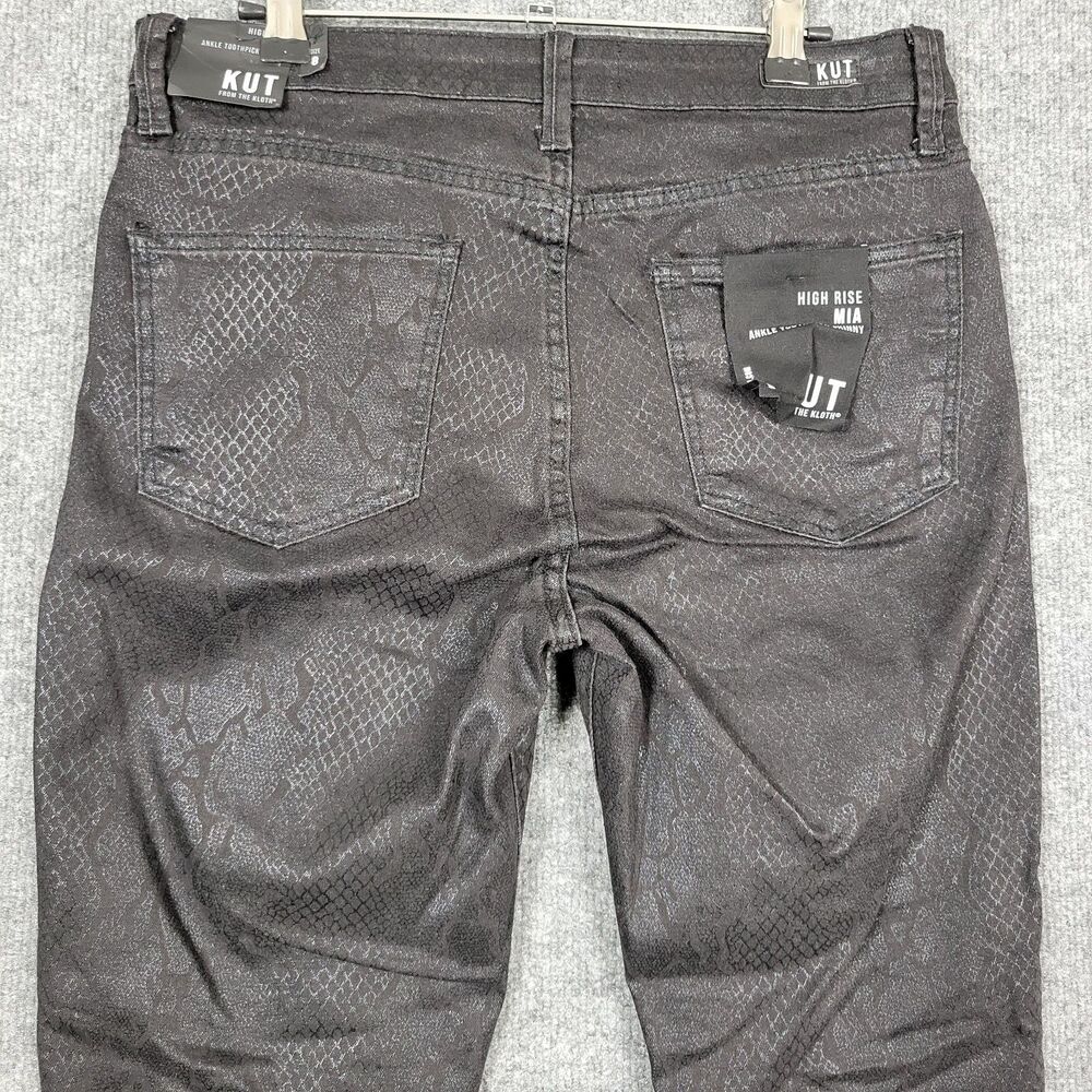 KUT FROM THE KLOTH Black Snake Mia High Rise Ankle Toothpick Skinny Jeans SIZE 8 - Picture 8 of 16